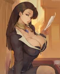 Add interesting content and earn coins. Wallpaper Mia Fey Ace Attorney Anime Girls Looking At Viewer Portrait Display Vertical Brunette Bangs Long Hair Suits Cleavage 2d Artwork Drawing Digital Art Illustration Fan Art Cutesexyrobutts Curvy Parted Lips