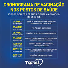 A previsão é de vacinar pessoas de 45 até 59 anos dos grupos prioritários até 29 de maio. Novo Cronograma De Vacinacao E Divulgado Prefeitura De Tangua