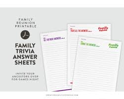 Rd.com knowledge facts there's a lot to love about halloween—halloween party games, the best halloween movies, dressing. Family Trivia Answer Sheets Printable For Acrobat Reader The Creative Family Historian