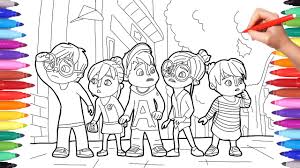 Alvin and the chipmunks coloring page to print off and color. Alvinnn And The Chipmunks Alvin Coloring Pages For Kids How To Draw And Color Alvin Simon Theo 2 Youtube
