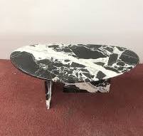 Grand Antique Marble Organic Egg Shape Coffee Table