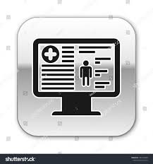 Black Medical Clinical Record On Monitor Icon Isolated On White Background Health Insurance Form Prescription Medical Check Ma In 2020 Medical Clinic Doctor Medical