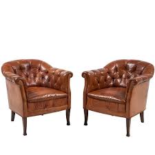 Pair Of Swedish Leather Club Chairs Club Chairs Leather Club Chairs Chair