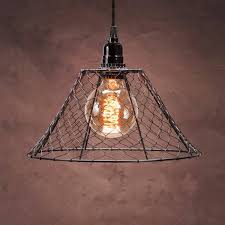 Change out that old fluorescent light with a diy pendant light above the sink. 12 X 6 Round Black Chicken Wire Wire Pendant Light Pendant Lamp Shade Diy Lamp Shade