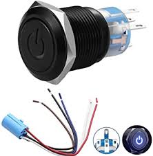 Jump to latest follow 1 5 of 5 posts. Quentacy 19mm 3 4 Metal Latching Pushbutton Switch 12v Power Symbol Led 1no1nc Spdt On Off Black Waterproof Toggle Switch With Wire Socket Plug Blue Amazon Com Industrial Scientific
