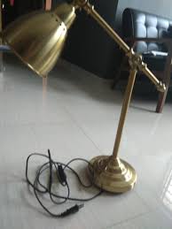 Ikea desk lamp work lamp home office bedroom adjustable height 19 nickel color. Ikea Barometer Table Lamp Gold Furniture Others On Carousell