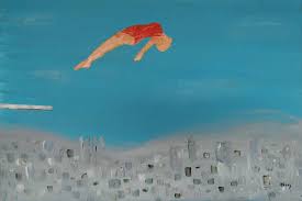 At the 1992 summer olympics, two different gymnastics were contested: Barcelona Olympics Diving 3 Painting By Beth Erez Saatchi Art