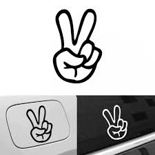 Black And White Peace Sign Fingers Peace Symbol Sticker Victory V Fingers Sign Decal Car Bike Vinyl Emblem 13x8 7cm Unbranded In 2020 Emblems Peace Symbol Peace