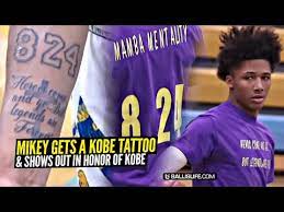 Mikey williams and lebron james jr. Mikey Williams Gets A Kobe Tattoo Then Puts On A Show While Wearing Kobe S Nasty Ankle Breaker Youtube