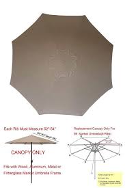 Patio Umbrella Canopy Market Table Outdoor Top 8 Ribs 9ft Khaki Eliteshade Marketumbrella Market Umbrella Replacement Canopy Umbrella