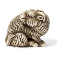 An Ivory Netsuke Of A Goat By Okatori Kyoto Early 19th Century Netsuke Art Goats