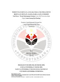 18 september 2015 tentang standar satuan harga barang dan jasa no. Top Pdf Perhitungan Rencana Anggaran Biaya Material Betonbertulang Dengan Analisa Harga Satuan Modern 123dok Com