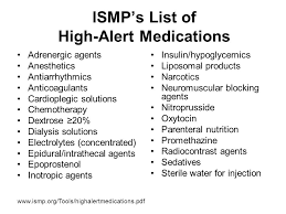 This list is not exhaustive. High Alert Medications Safeguarding Against Errors Part 1 Ppt Video Online Download