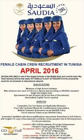 Saudi Arabian Airlines Female Cabin Crew Recruitment In Tunisia