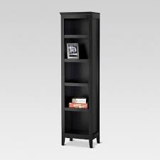 Highlights:wood shelves offer display space,black powdercoated metal frame for industrial style,rustic brown wood construction,metal… Tall Narrow Black Bookcase Target