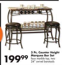 Counter Height Marquee 3 Piece Bar Set From Big Lots 199 99 Bar Set Wine Glass Gift Basket Big Lots