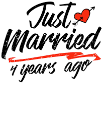 Take this milestone as an opportunity to spoil your spouse or the lovebirds with a shiny new appliance that'll instantly make life easier. Just Married 4 Year Ago Funny Wedding Anniversary Gift For Couples Novelty Way To Celebrate A Milestone Anniversary Mixed Media By Orange Pieces
