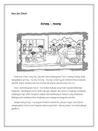 Gambar kartun gotong royong di rumah. Baca Dan Fahami