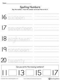 Tracing And Writing Number Words 16 20 Number Words Worksheets Writing Numbers Writing Practice Kindergarten