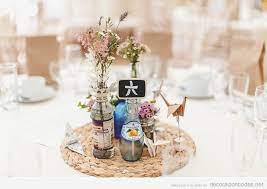 Centros de mesas con fanales y jaulas de pájaros. Centro De Mesa Con Elementos Japoneses Estilo Vintage Muy Original Decoracion Bodas