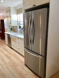 Voxtorp white cabinet frame finish: White Ikea Kitchen With French Door Stainless Steel Fridge Ikea Kitchen Units White Ikea Kitchen Ikea Bodbyn Kitchen