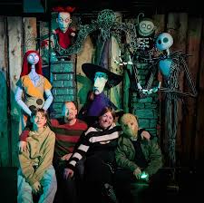 They look like proud parents 🤣 "Have you eaten yet? Taken your medicine?  Don't forget to call us when you get there!" Life size Jack and Sally  puppets made by Spiral FX #