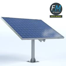 Solar Panel On Pole Stand 3d Model In 2020 Solar Panels Solar Solar Panels Roof