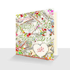4.9 out of 5 stars. 12th Wedding Anniversary Card Silk Wedding Anniversary