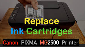 The cover is opened while printing is in progress. Canon Pixma Mg2500 Ink Cartridge Replacement Youtube