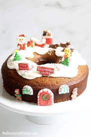 Christmas bundt cake stock photo image of christmas. Gingerbread Bundt Cake With Icing Decorated For Christmas