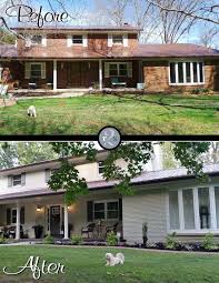 Can you believe this before and after? 50 Painted Brick House Before And After Ideas Painted Brick House Painted Brick House Exterior