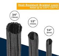 Split-Sleeve Braided Wire Loom, Bulk Box (Cut to 25ft Lengths)