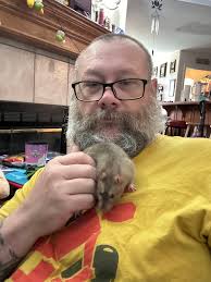 Tarzan is an adult male rat, he was found as a stray with a burn