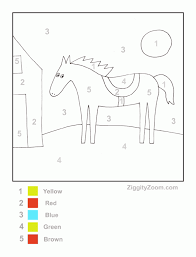 color by number horse worksheet