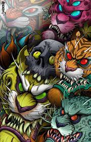 This Is An 11 X17 Print Of A Pile Of Some My Notorious And Loveable Angry Cats These Prints Set The Ben Japanese Tattoo Art Pop Art Wallpaper Japanese Tattoo