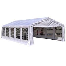 Outsunny 16 W X 32 D Outdoor Carport Canopy Party Tent With Sidewalls White Continue To The Product At The I Carport Canopy Patio Tents Heavy Duty Gazebo