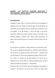 El audio del decreto 1594 del 1984 por el cual se reglamenta parcialmente el título i de la ley 9 de 1979, así como el capítulo ii. Nombre Del Proyecto Campanas Educativas Y