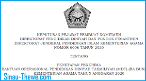 Contoh sk pengurus madrasah diniyah takmiliyah pontren com. Daftar Penerima Bop Bantuan Operasional Pendidikan Diniyah Takmiliyah Mdt Tahap Iii 2020 Sinau Thewe Com