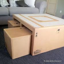 Nouveau Patron De Meuble En Carton La Table Basse Hoxane Do It Yourself Meuble En Carton Rangement Carton Et Meuble En Carton Tuto