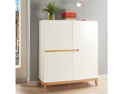 Buffet Haut Sedna 3 Portes Chene Massif Mdf Laque Blanc Buffet Haut Chene Massif Laque Blanche