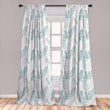 See more ideas about curtains, curtains with blinds, curtain designs. East Urban Home Ambesonne Teal And White Curtains Pastel Colored Grunge Looking Feathers Flying Bohemian Ethnic Window Treatments 2 Panel Set For Living Room Bedroom Decor 56 X 63 Teal Dark Blue