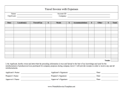 Travel Invoice With Expenses Template Business Travel Travel Business Item