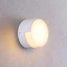 Acrylic Round Shade Wall Sconce Simplicity 1 Head Led Wall Mount Light In White For Hallway Takeluckhome Com