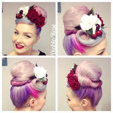 Diablo Rose On Instagram Today S Hair Sometimes It S Nice To Keep It Fairly Simple And Just Wear Loads Of Flowers Retro Hairstyles Vintage Hairstyles Hairdo