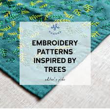 It almost feels wrong to call this an embroidery pattern since it hardly requires any actual stitching. Embroidery Patterns Inspired By Trees Pumora All About Hand Embroidery