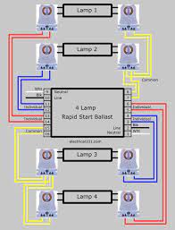 1 lamp rapid start ballast diagram. Rapid Start Ballast Lampholder Wiring 2 And 4 Lamps Electrical 101