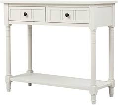 Festnight Vintage Console Table With 2 Storage Drawers And Bottom Shelf Wooden Sofa End Table Entryway Hallway L In 2020 Entryway Furniture Wooden Sofa Sofa End Tables