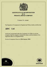 What is an incorporation certificate? United Kingdom Gsl