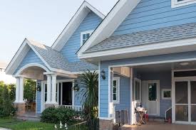 My neighbors have a light blue house, white trim and red shutters. 31 Houses With A Blue Exterior Photos All Types Of Blue