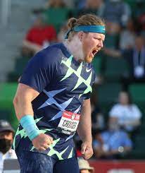 Olympic trials with a heave of 76 feet, 8 1/4 inches (23.37 meters) that also qualified him for the tokyo games. Twwwfrdafiw M